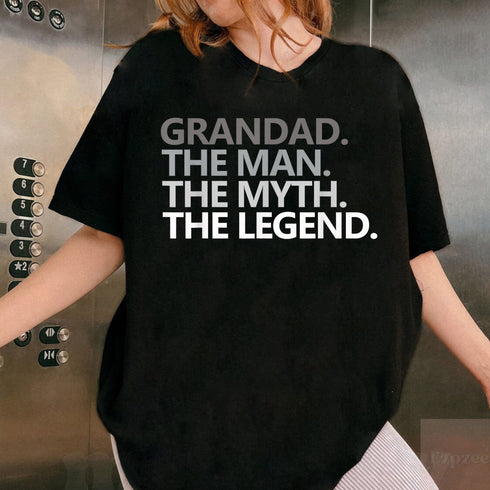 GRANDAD THE MAN MYTH LEGEND Fathers Day Gift T Shirt for Grandpa Papa Dad Grandfather - 5