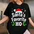 Funny Christmas Santa Naughty Ho Pajama T-Shirt Black Unisex Adult Cotton Polyester Small - 6