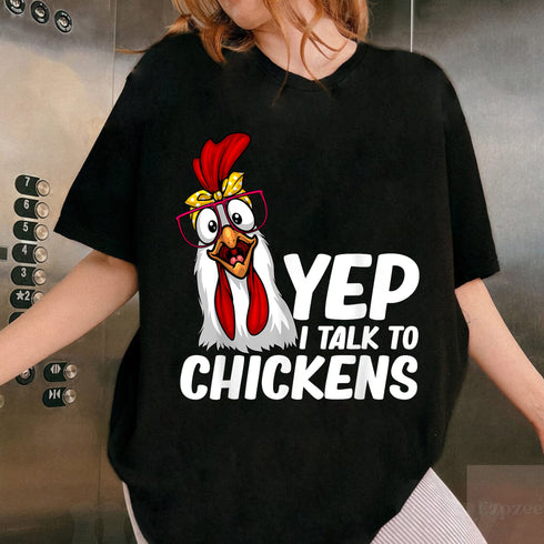 Funny Chicken T-Shirt for Men and Women Crazy Chicken Farmer Lovers Gift Tee - 2