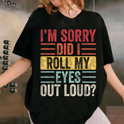 Funny Vintage Graphic T-Shirt with Eye Roll Sarcastic Saying, Retro Humor Tee for Adults - 9