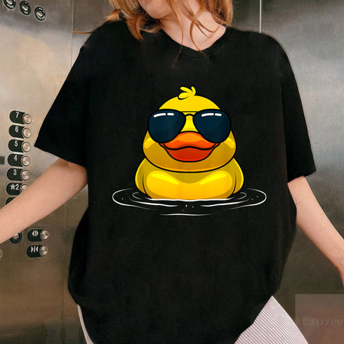 Cool Duck Sunglasses T-Shirt for Men and Women Fun Rubber Duck Lover Gift Graphic Tee - 3
