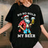 Funny Santa With Sunglasses and Beer Christmas in July T-Shirt Holiday Party Novelty Tee - 4