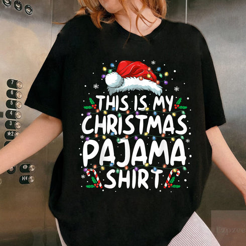 Funny Christmas Pajama Shirt for Men and Women Comfy Holiday Xmas PJs T Shirt Gift - 5