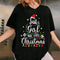 Merry Christmas Just a Girl Who Loves Christmas Tree Graphic Holiday T-Shirt for Women - 2