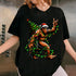 Santa Bigfoot Christmas Tree T-Shirt Funny Sasquatch Holiday Xmas Lights Graphic Tee - 7