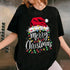 Merry Christmas Santa Hat Lights T-Shirt Red Holiday Xmas Outfit for Men and Women - 6
