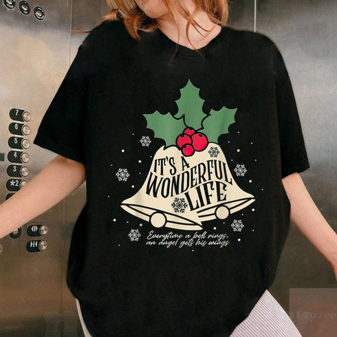 Its a Wonderful Life Everytime A Bell Rings Christmas Movie Graphic T-Shirt for Adults - 8