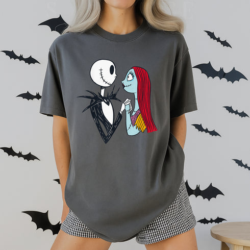 Nightmare Before Christmas Jack and Sally Graphic T-Shirt Unisex Casual Tee Shirt - 6