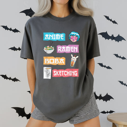 Kawaii Anime Manga T-Shirt Gift Ideas for Teen Girls and Women Cute Anime Lover Merch Blac - 3