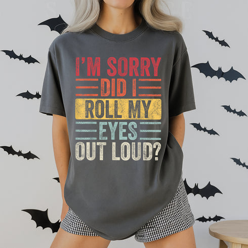 Funny Vintage Graphic T-Shirt with Eye Roll Sarcastic Saying, Retro Humor Tee for Adults - 48