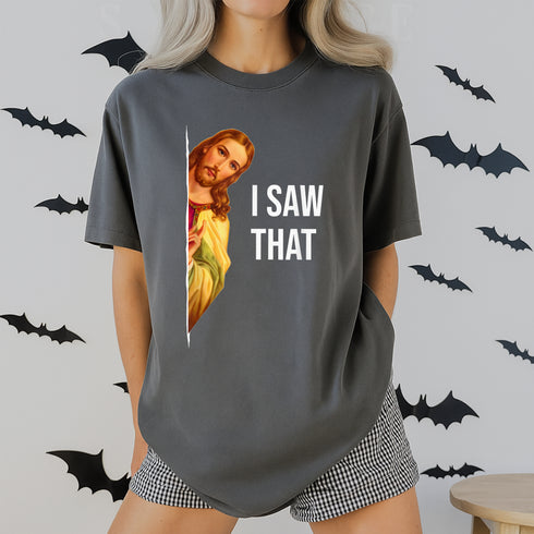 Funny Jesus Meme Classic T-Shirt for Men and Women Black Crew Neck Cotton Tee - 2