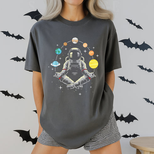 Meditating Astronaut Galaxy Spaceman Cosmos T-Shirt for Space Lovers and Astronomy Fans - 7