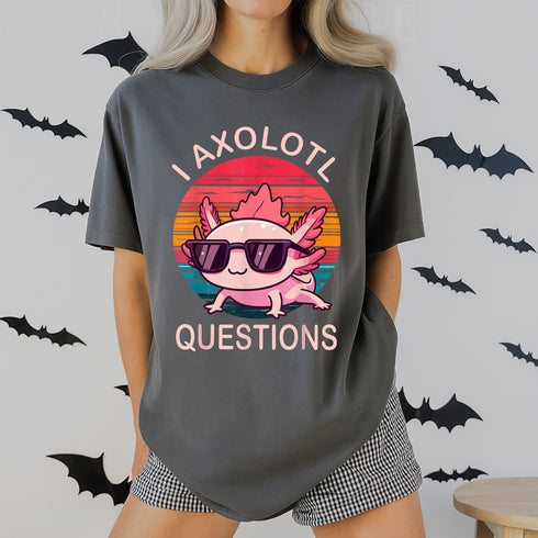 Funny Axolotl T-Shirt with Sunglasses Cute Amphibian Gift for Men Women and Teens - 4