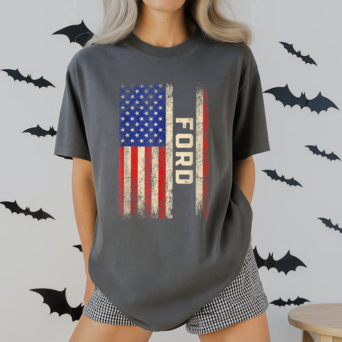 Ford Last Name American Flag T-Shirt Patriotic Family Reunion Gift Mens Womens Tee - 6