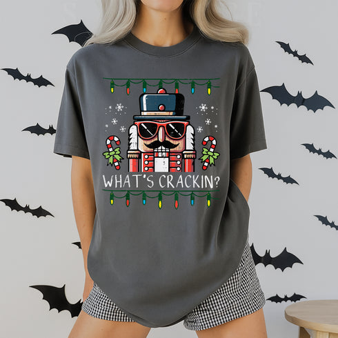 Funny Christmas Nutcracker Whats Crackin T-Shirt Xmas Holiday Tee for Men and Women - 2