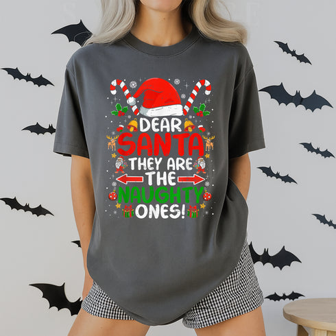 Dear Santa They Are The Naughty Ones Funny Christmas T Shirt Holiday Gift for Men and Wome - 6