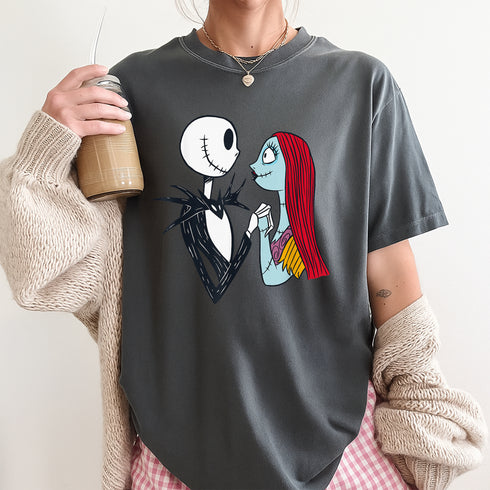 Nightmare Before Christmas Jack and Sally Graphic T-Shirt Unisex Casual Tee Shirt - 48