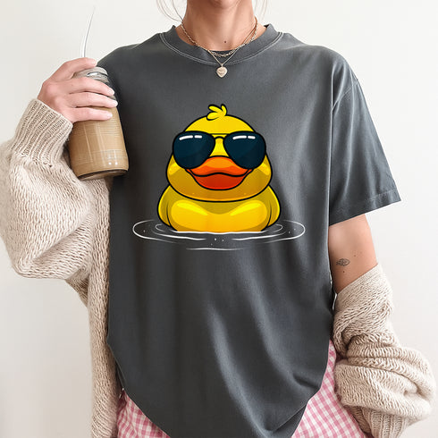 Cool Duck Sunglasses T-Shirt for Men and Women Fun Rubber Duck Lover Gift Graphic Tee - 48