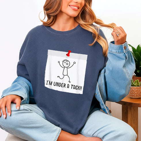 Im Under A Tack Attack Funny Stick Figure Graphic T-Shirt for Adults Men Women Unisex - 9