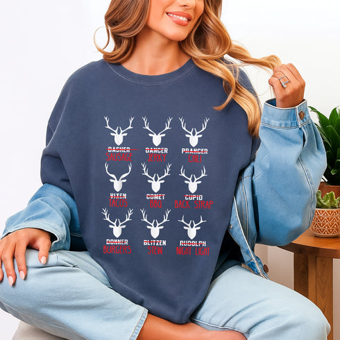 Funny Christmas Deer Hunters T-Shirt All of Santas Reindeer Holiday Gift for Men and Women - 9