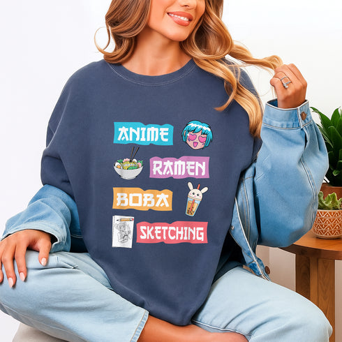 Kawaii Anime Manga T-Shirt Gift Ideas for Teen Girls and Women Cute Anime Lover Merch Blac - 48