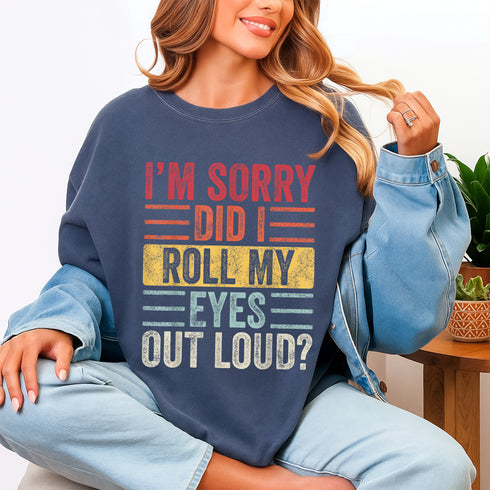 Funny Vintage Graphic T-Shirt with Eye Roll Sarcastic Saying, Retro Humor Tee for Adults - 4