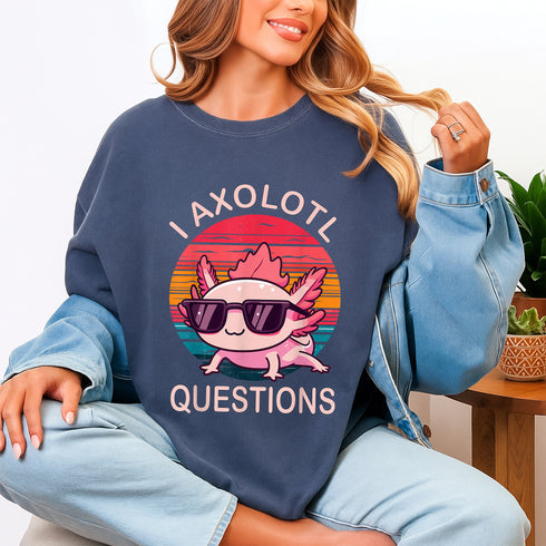 Funny Axolotl T-Shirt with Sunglasses Cute Amphibian Gift for Men Women and Teens - 7