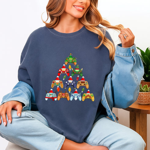 Christmas Video Game Controller Tree T-Shirt Funny Unisex Gamer Gift Black Small - 5