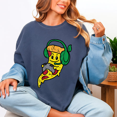 Gamer Pizza Video Game T-Shirt Funny Food Graphic Tee for Men Boys Teens Youth - 4