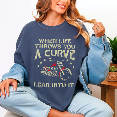 Biker When Life Throws You A Curve Motorcycle T-Shirt for Men and Women Casual Tee - 3