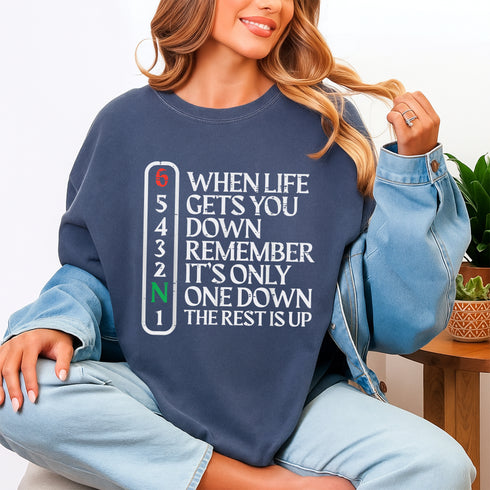 Biker When Life Gets You Down Motorcycle T-Shirt Gift for Men and Women Riders - 3