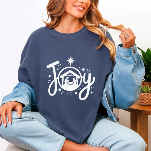 Christian Christmas Nativity Scene T-Shirt Joyful Faith and Family Holiday Graphic Tee - 5