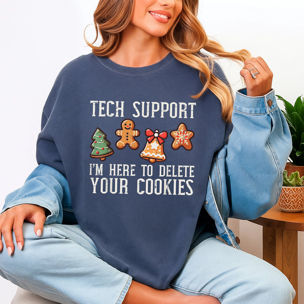 Christmas Tech Support T-Shirt Funny Delete Cookies Xmas Gift for Men and Women - 2