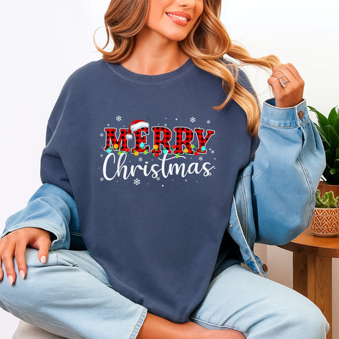 Merry Christmas Buffalo Plaid Red Santa Family Matching Xmas Pajamas T-Shirt - 6