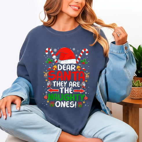 Dear Santa They Are The Naughty Ones Funny Christmas T Shirt Holiday Gift for Men and Wome - 8