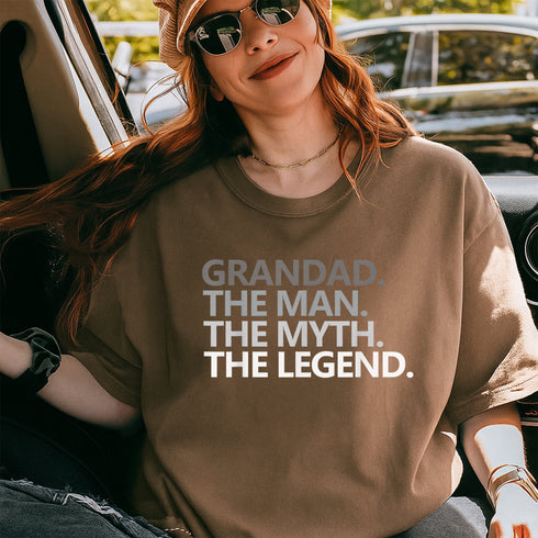 GRANDAD THE MAN MYTH LEGEND Fathers Day Gift T Shirt for Grandpa Papa Dad Grandfather - 2
