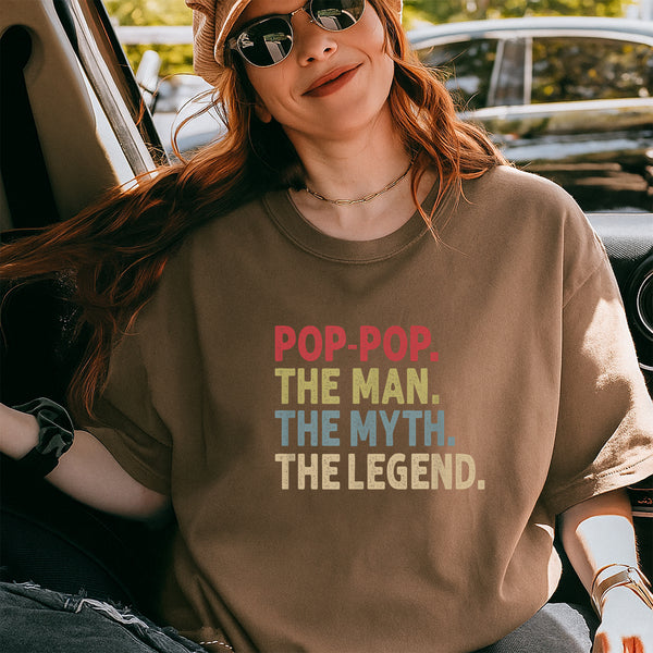 Pop Pop The Man The Myth The Legend Funny Grandpa T-Shirt Gift for Men Grandpa Birthday - 2