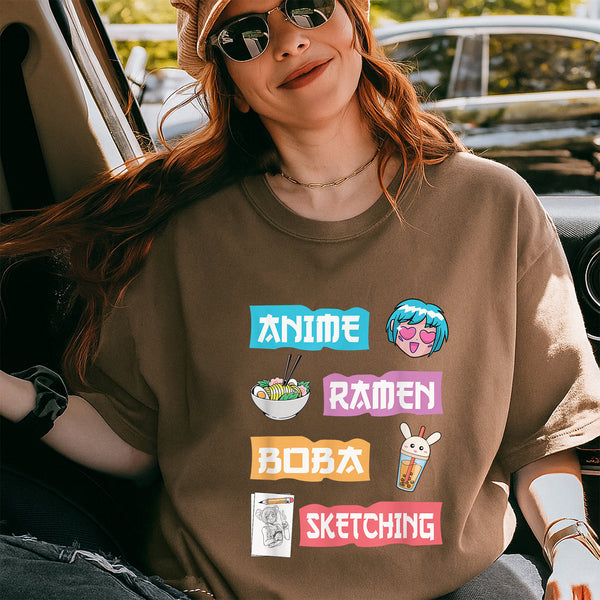 Kawaii Anime Manga T-Shirt Gift Ideas for Teen Girls and Women Cute Anime Lover Merch Blac - 2