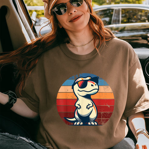 Funny Dinosaur T Rex Retro Graphic Tee Shirt for Men and Women Novelty Gift Apparel - 5