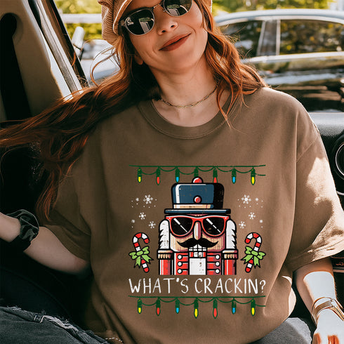 Funny Christmas Nutcracker Whats Crackin T-Shirt Xmas Holiday Tee for Men and Women - 3