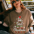 Merry Christmas Just a Girl Who Loves Christmas Tree Graphic Holiday T-Shirt for Women - 6