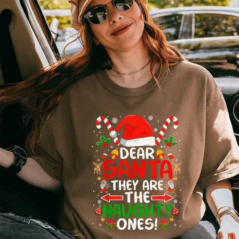 Dear Santa They Are The Naughty Ones Funny Christmas T Shirt Holiday Gift for Men and Wome - 4