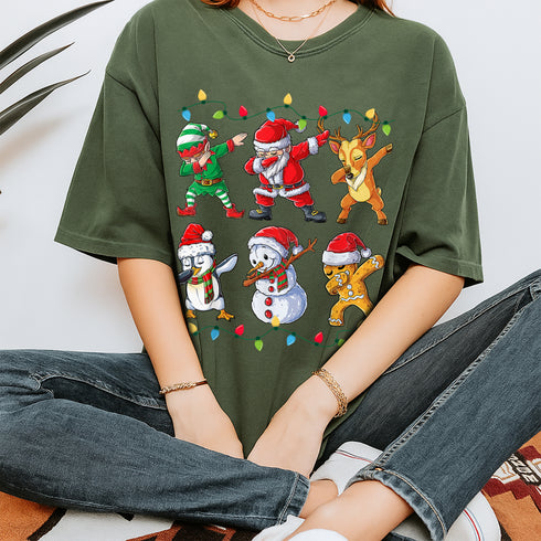Dabbing Santa and Elf Friends Christmas T-Shirt for Boys Girls and Men Fun Xmas Shirt - 4