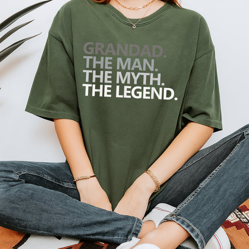 GRANDAD THE MAN MYTH LEGEND Fathers Day Gift T Shirt for Grandpa Papa Dad Grandfather - 3
