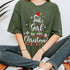 Merry Christmas Just a Girl Who Loves Christmas Tree Graphic Holiday T-Shirt for Women - 48