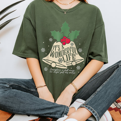 Its a Wonderful Life Everytime A Bell Rings Christmas Movie Graphic T-Shirt for Adults - 9