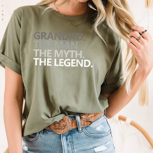GRANDAD THE MAN MYTH LEGEND Fathers Day Gift T Shirt for Grandpa Papa Dad Grandfather - 4