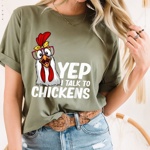 Funny Chicken T-Shirt for Men and Women Crazy Chicken Farmer Lovers Gift Tee - 7