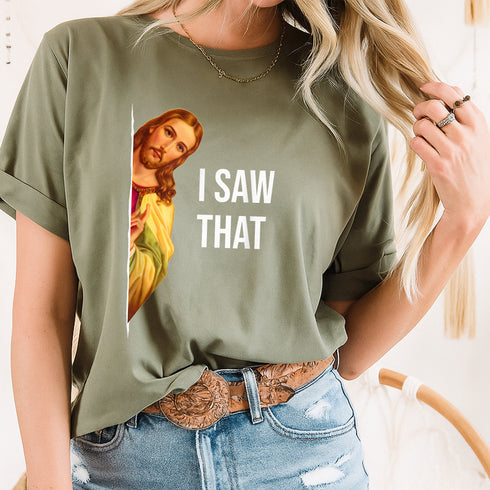 Funny Jesus Meme Classic T-Shirt for Men and Women Black Crew Neck Cotton Tee - 48