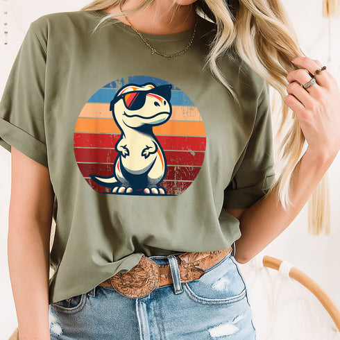Funny Dinosaur T Rex Retro Graphic Tee Shirt for Men and Women Novelty Gift Apparel - 48